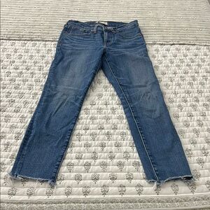 Madewell Women's Straight Leg Blue Jeans - Above ankle